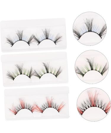 FRCOLOR 3 Pairs False Eyelashes False Lashes Colored Lashes Fake Lashes for Party Colored Eyelashes Fake Eyelashes Colored Fake Lashes False Eyelash for Women Cosplay Imitation Set - Buy Online on GoSupps.com