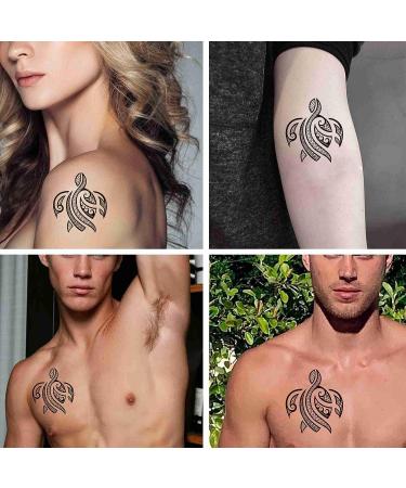 Dopetattoo 6 Sheets Tribal Turtle Temporary Tattoos - Polynesian Samoan Maori Design for Men & Women - Buy Online on GoSupps.com