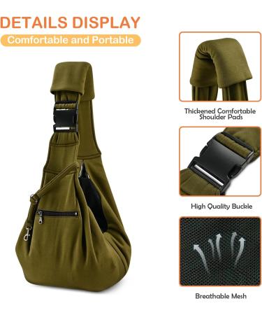 Buy All-Sopets Dog Carrier Bag - Breathable Convenient & Safe for Small Dogs & Cats | Adjustable Straps & Linen Hooks - Stylish Green Pet Carrier - Buy Online on GoSupps.com