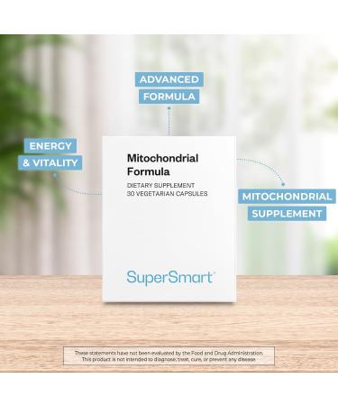 SuperSmart - Mitochondrial Formula (Advanced Formula) - with PQQ R-Lipoic Acid Acetyl-L-Carnitine - Mitochondrial Supplement | Non-GMO & Gluten Free - 30 Vegetarian Capsules - Buy Online on GoSupps.com