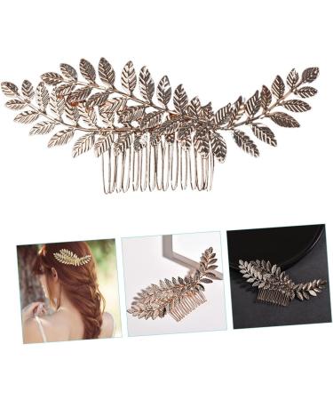 Beaupretty Wedding Hair Accessories comb hair bridal gold trim bridal headpiece gold decor gold headpiece leaves decor leaf decor women headdress Zinc alloy wedding Gold Hair Accessories - Buy Online on GoSupps.com
