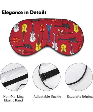 I Love Guitars Sleep Mask - Adjustable Strap Eye Cover for Sleeping Men and Women - Blocks Light for Night, Travel, Nap - Buy Online on GoSupps.com