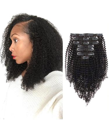 ABH AmazingBeauty Hair Remy Kinkys Curly Clip in Hair Extensions 3C and 4A Type for African Americans  Natural Color 120 Gram 16 Inch for Bantu Knotted  Twisted Out 16 Inch (Pack of 1) Natural Black (Kinky Curly)