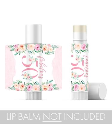 Pink Floral 50th Birthday Party Favor Lip Balm Labels 50 and Fabulous Party Favor Labels - 36 Count - Buy Online on GoSupps.com