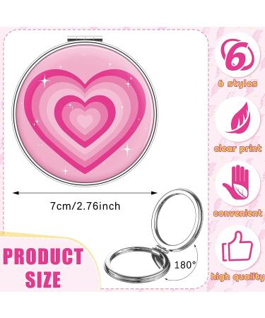6 Pink Preppy Compact Mirrors for Purse - Double Sided Makeup Mirror - Travel Friendly - Buy Online on GoSupps.com