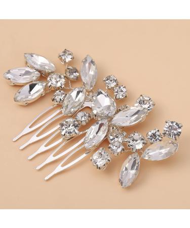Xinzistar Wedding Hair Clips Bride Hair Clip Comb Bridal Bridesmaid Wedding Hair Accessories for Women Girls Diamante Silver Hair Clips Jewels Rhinestone Hair Clip Accessory for Bridesmaids - Buy Online on GoSupps.com