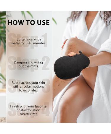 Exfoliating Body Scrubber Glove - 1 Pcs Korean Exfoliating Mitt Thickened Body Scrub Gloves Deep Exfoliating Mitt Body Exfoliator Glove Exfoliating Gloves for Shower (Black) - Buy Online on GoSupps.com