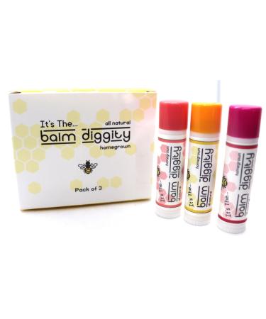 It's The Balm Diggity Beeswax All Natural Moisturizing And Nourishing Lip Balm Made With Only 5 Ingredients 1 tube 0.15 ounces (3-PACK)