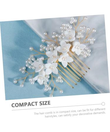 Angoily Bridal Comb Hair Accessories for Bride Wedding Bride Hair Comb Bridal Flower Hair Comb Hair Accessory for Women Floral Hair Comb Tiara Pearl Miss Beautiful Ceramic Flower - Buy Online on GoSupps.com