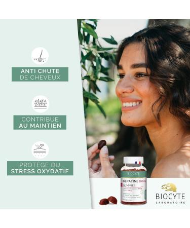 BIOCYTE Keratin Gummies - Anti-Hair Loss and Beauty Dietary Supplement - Keratin Vitamin E Zinc Selenium Biotin - 60 Gums - 30 Days - Buy Online on GoSupps.com