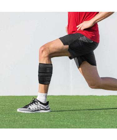 Elastic Calf Compression Bandage Leg Sleeve | Adjustable Lower Leg Wraps for Joint and Ligament Support | 4 Pack 70.86 Inch | Black - Buy Online on GoSupps.com