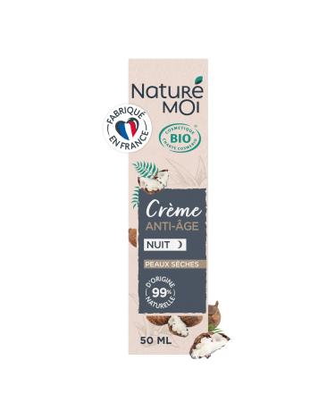Naturé Moi - Anti-aging night face moisturizer - With organic Aloe Vera, organic Shea butter and organic Moringa extract - Dry skin - 99% Natural Origin - 50 ml - Made in France