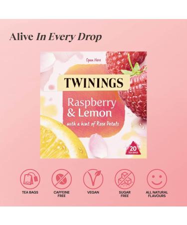 Twinings Raspberry & Lemon Tea Bags 20 each RASPBERRY/LEMON Single - Buy Online on GoSupps.com