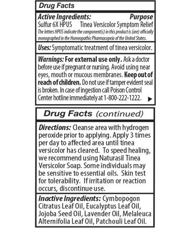 Naturasil Tinea Versicolor Topical Treatment 15mL - Eliminate Candida & Onychomycosis - Buy Online on GoSupps.com