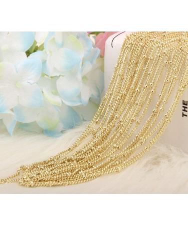 Wholesale 12PCS Gold Plated Brass Satellite Bead Ball Chain Necklace - 16 Inch (1.5mm) - Bulk Jewelry Making Supplies - Buy Online on GoSupps.com