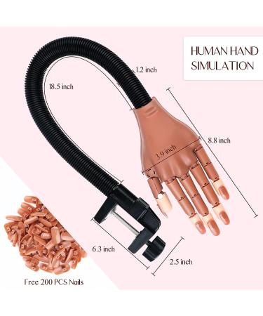 Saviland Flexible Practice Hand for Acrylic Nails | Manicure Training Kit for Beginners with 200 Nail Tips and Accessories - Buy Online on GoSupps.com