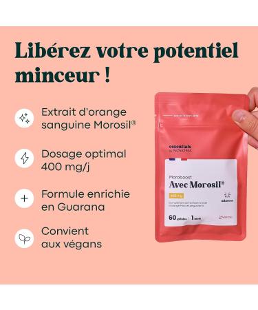 Morosil 400 mg with Guarana - Support for Metabolism and Weight Control 60 Vegetable Capsules 1 Month Cure Made in France Essentials by Novoma - Buy Online on GoSupps.com