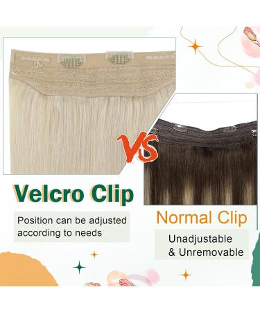 Easyouth Blonde Human Hair Wire Extensions 14 Inch 70g | Platinum Blonde Fish Line Hair Extensions #60 - Buy Online on GoSupps.com