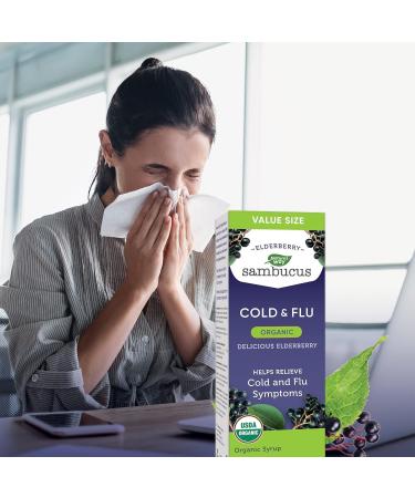 Nature's Way Sambucus Organic Cold and Flu Care Elderberry Syrup Used in Herbal Medicine to Help Relieve Symptoms (Coughs and Sore Throats) in Adults 240 ml 240 ml (Pack of 1) Medicine - Buy Online on GoSupps.com