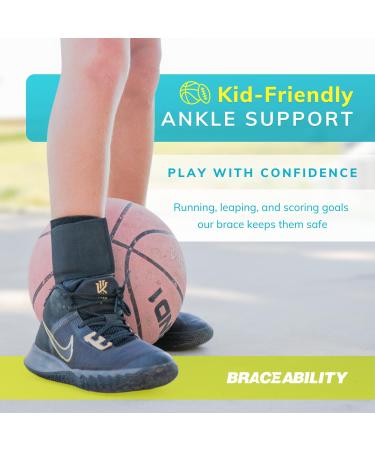 BraceAbility Lace Up Kids Ankle Brace - Pediatric Figure 8 Support for Sports Soccer Basketball Gymnastics (XS - Buy Online on GoSupps.com