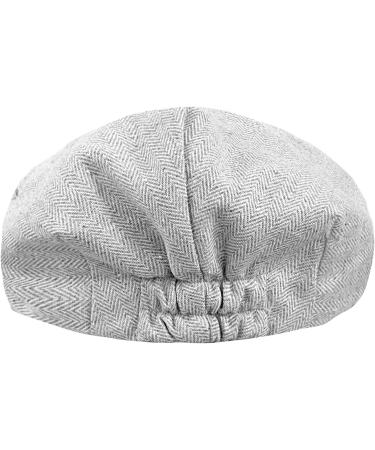 Mint Green Baby Boys Flat Cap | Gentleman Herringbone Tweed Newsboy Baker Boy Hat | Light Grey - 3-6 Months - Buy Online on GoSupps.com