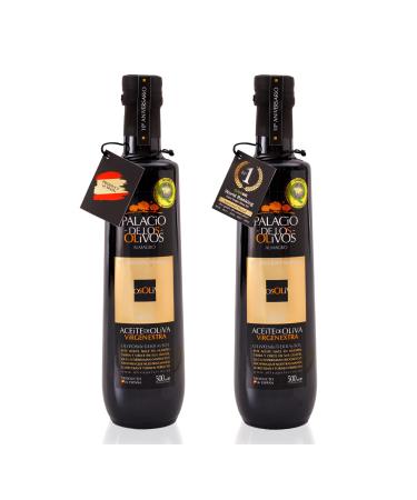 Palacio de Los Olivos - Extra Picual Gourmet Virgin Olive Oil - Cold pressed, early harvest - Pack of 2 bottles of 500 ml