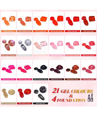 Lavender Violets 25 Pcs Gel Nail Polish Kit with Rose Gold Cat Eye Effect - Includes Blooming Gel, Base Coat, Top Coat, Nail Brush - Soak Off UV LED Varnish for Fashion Party - C401 - Buy Online on GoSupps.com