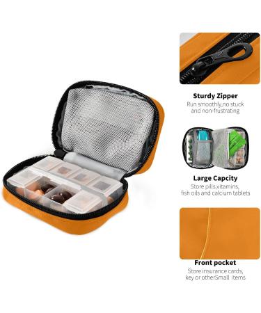 Buy Pfrewn 7-Day Pill Box & Travel Organizer | Compact Vitamin Supplement Holder in Orange - Buy Online on GoSupps.com
