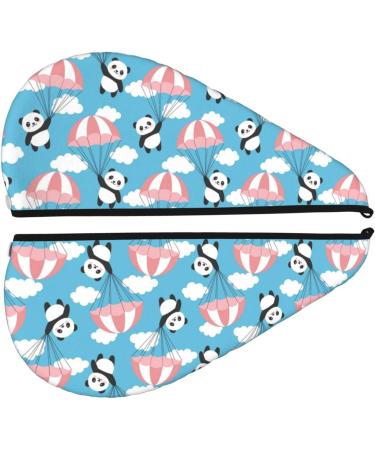 Panda Flying in The Sky Microfiber Hair Towel - Soft Super Absorbent Coral Velvet Cap for Long Curly & Thick Hair - Buy Online on GoSupps.com
