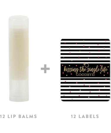 Andaz Press Black, White, Hot Pink, Gold Glittering Bachelorette Party Bridal Shower Collection, Lip Balm Favors, Kissing the Single Life Goodbye 12-Pack Favor Lip Balm - Buy Online on GoSupps.com