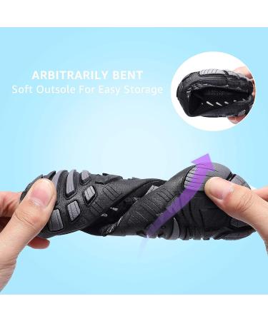 HIITAVE Kids Water Shoes - Quick Drying Aqua Sneakers, Dark/Gray, Big Kid Size 3 - Buy Online on GoSupps.com
