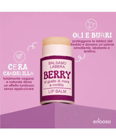  ENOOSO Enooso - Natural Moisturizing Lip Balm for Chapped Lips Blackberry Long-Lasting Lip Care Ski Lip Stick 100% Vegan Lip Balm Moisturizing Lip Stick 10 ml - Buy Online on GoSupps.com