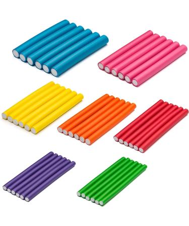 Premium Papilotten Lockenrifler - 42 Multi-Colored Flexi Rods for Gentle Natural Curls Overnight | Ideal for Large & Small Curls - Buy Online on GoSupps.com