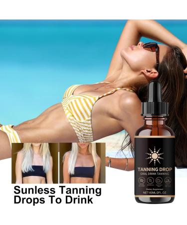 Sunless Self Tanning Drops Gradual Tan Moisturizing Lotion 60ml Lasting Concealer for Any Skin Type No Scratch Effect for Weddings Beach Summer Outdoor - Buy Online on GoSupps.com