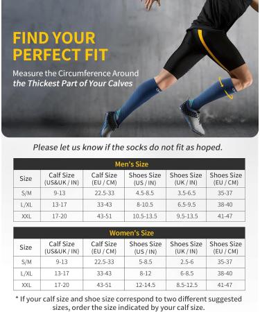 Cambivo Compression Stockings for Men & Women - 2 Pairs Support Socks for Running Sports Travel & Cycling - L-XL Blue & Green - Buy Online on GoSupps.com