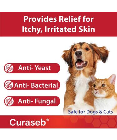 Curaseb Medicated Shampoo for Dogs & Cats - Treats Skin Infections & Hot Spots - Chlorhexidine & Ketoconazole (16 Oz) - Buy Online on GoSupps.com