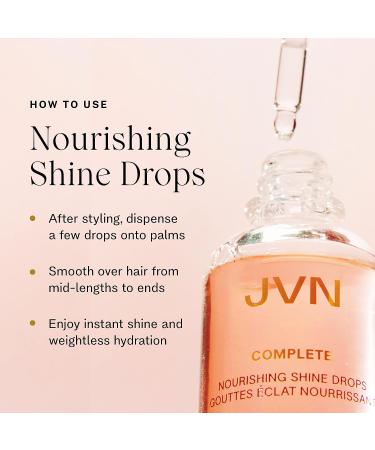 JVN Nourishing Shine Drops Hair Oil - Hydrating & Long-Term Hair Health - All Hair Types - Sulfate Free - 1.7 Fl Oz - Buy Online on GoSupps.com