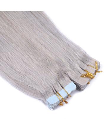 Shop 100% Remy Tape-In Hair Extensions - Silver 60cm 60 Tresses | Premium Quality by Novon Hair Extensions - Buy Online on GoSupps.com