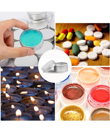 Aluminium Empty Containers 4 Pcs Round Travel Cream Jars 10 ml Empty Aluminium Tins with Lids Little Tin Pots Cosmetic Pots for Lip Balm Lotion Cream Masks Mini Candles Cosmetics (Silver) - Buy Online on GoSupps.com