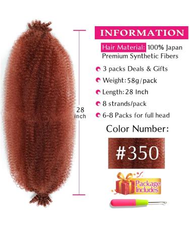 Springy Afro Twist Hair 28 Inch Cuban Twist Hair 3 Packs Marley Twist Braiding Hair Pre-separated Spring Twist Hair Wrapping Hair for Soft Locs Cuban Twist Crochet Hair for Women (28Inch-3Pcs-350#) - Buy Online on GoSupps.com