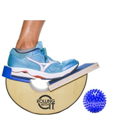 Rolling With It Premium Calf Stretcher and Foot Rocker for Plantar Fasciitis, Achilles Tendonitis, for Mobility, Flexibility, Improve Range of Motion