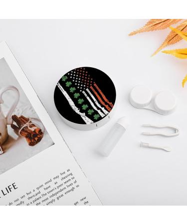 Buy Clover American Gun Flag Round Case - Portable Contact Lens Kit Storage Box with Mirror - Cute & Stylish Lens Holder for Travel - Buy Online on GoSupps.com