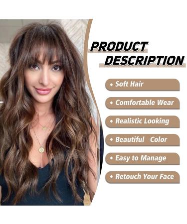 Testar Brown Wigs with Blonde Highlights | Long Wavy & Curly Synthetic Wigs for Women & Girls | Perfect for Everyday & Parties - Buy Online on GoSupps.com