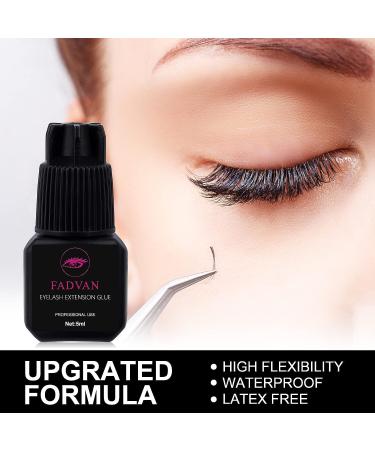 FADVAN Extra Strong Eyelash Glue 5ml - 1S Drying Time - 8 Weeks Retention - Latex Free - Professional Lash Adhesive for Semi-Permanent Extensions - 5ml - Buy Online on GoSupps.com