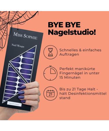 Original Miss Sophie Nail Foils Halloween - 24 Ultra-Thin Color Gradient Polish Strips for Stunning Nails - Perfect for Natural Acrylic Gel & Shellac Finish - Buy Online on GoSupps.com