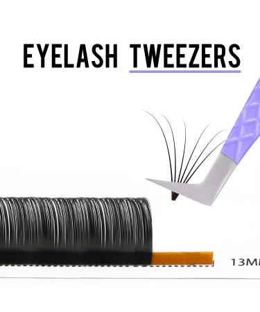 Fiber Tip Lash Tweezers - Professional Eyelash Extension Tool for Precision Work | Purple 90 Degree Volume Tweezers - Buy Online on GoSupps.com