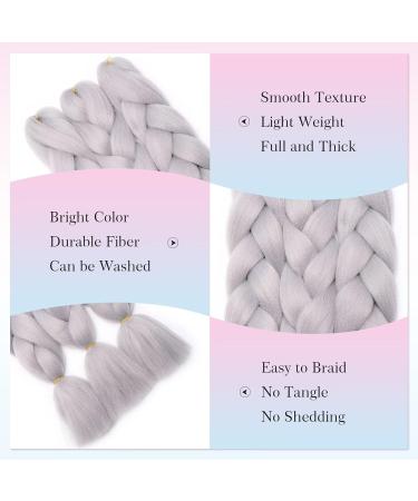 Tess Braids Extensions 60 cm - Jumbo KanCalon Hair for Box Braids - 100g Silver White (1 Piece) - Buy Online on GoSupps.com