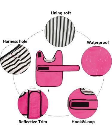 Shop Minezis Waterproof Dog Coat with Reflective Strips - Pink Adjustable Vest for Small & Medium Dogs (Dachshund S Size: 36-38cm) - Buy Online on GoSupps.com
