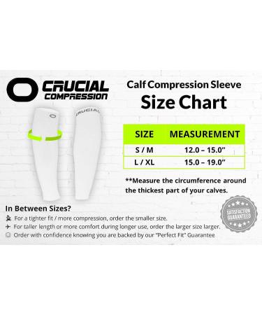 Calf Compression Sleeve (20-30mmHg) for Running & Leg Support - White, Small/Medium (12-15.5 Calf) - Men & Women - Shin Splint Relief - Ideal for Medical, Travel, Nursing, Cycling - Buy Online on GoSupps.com