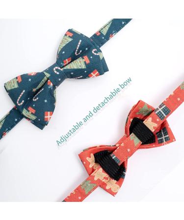 2 Pack Breakaway Christmas Cat Collars with Bow Tie - Red & Green - Buy Online on GoSupps.com